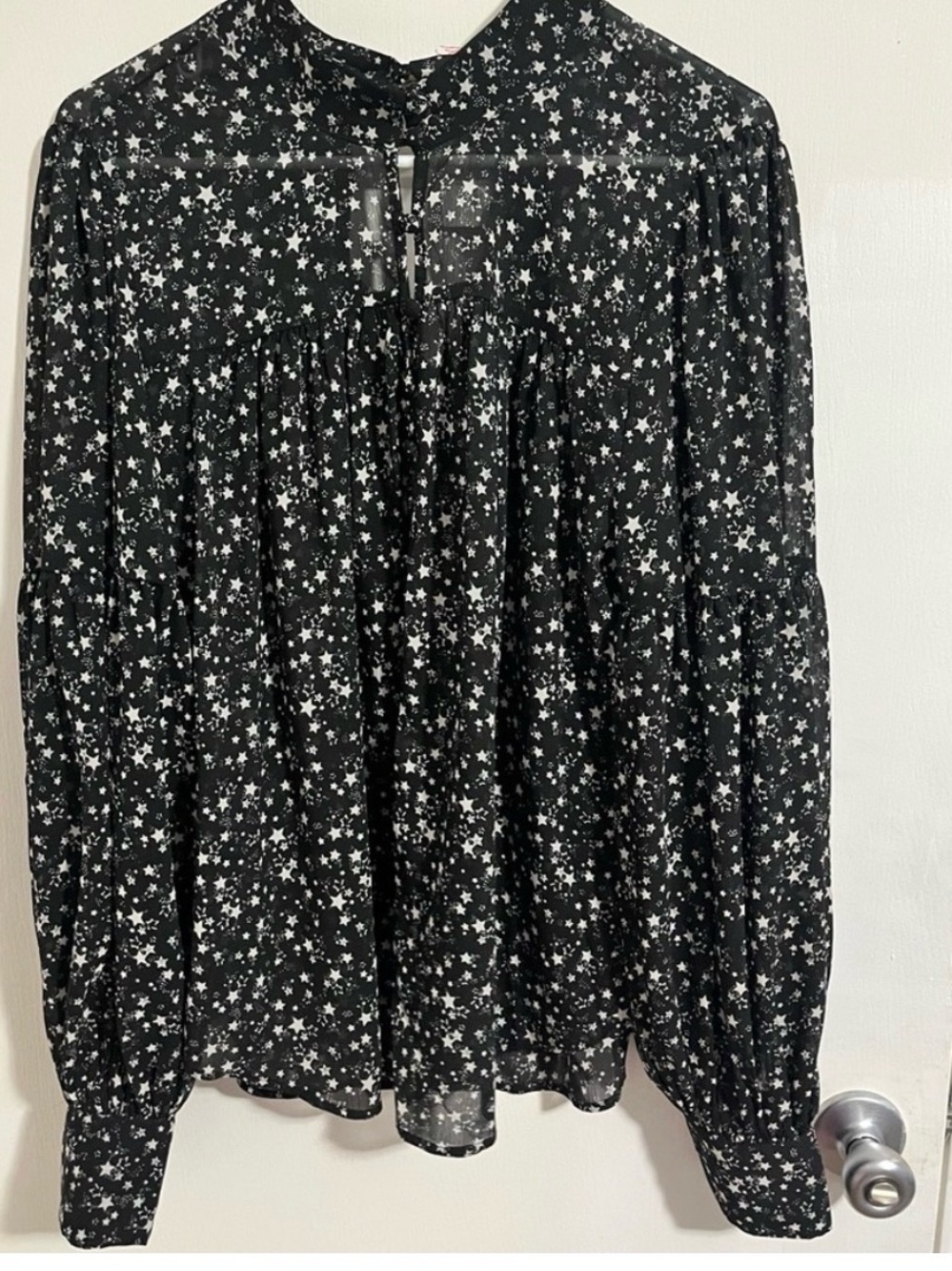 Torrid Chiffon Button Up Bishop Sleeve Blouse New - Picture 3 of 9